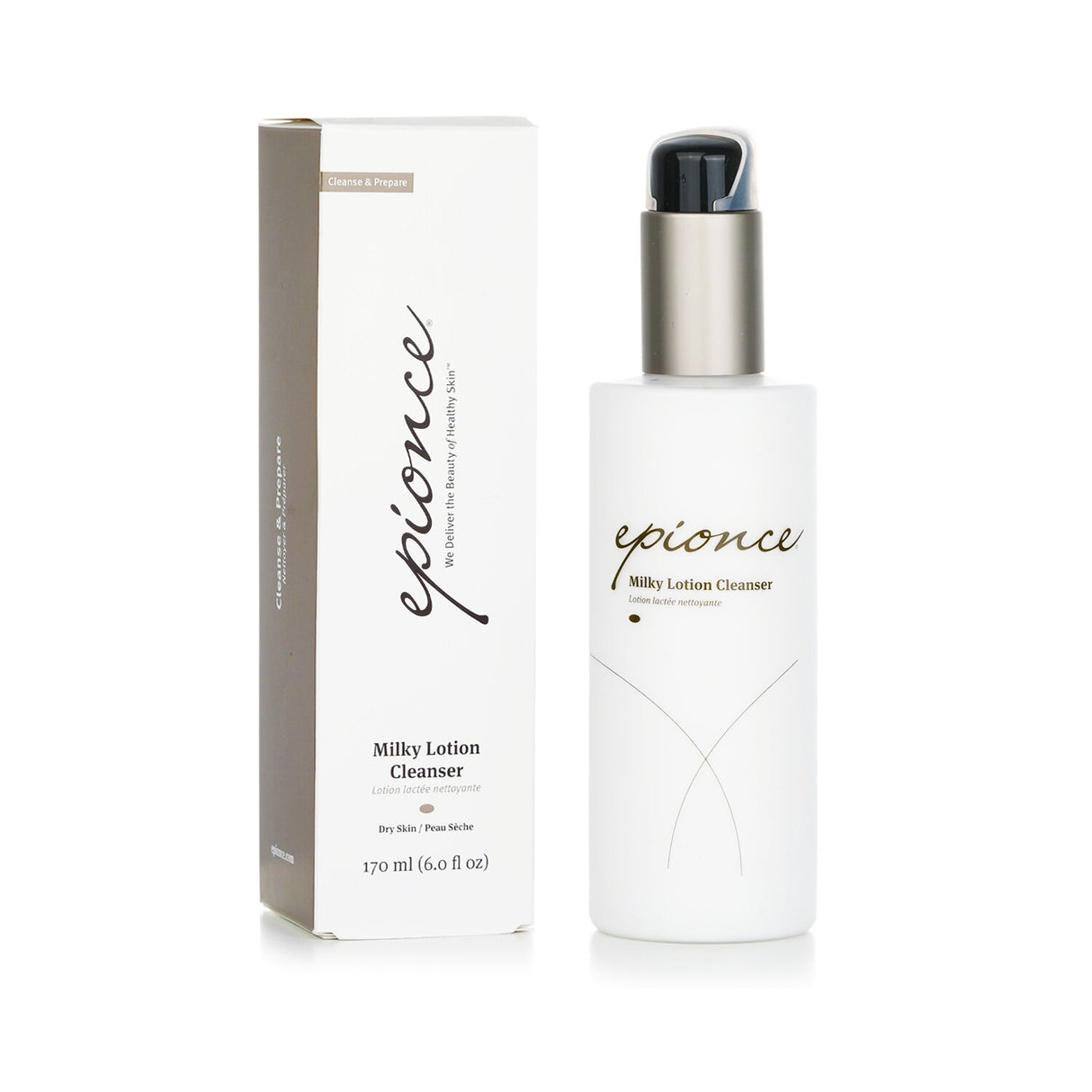 Gentle Epionce Milky Lotion Cleanser for dry/sensitive skin, effectively removes impurities while soothing and moisturizing.