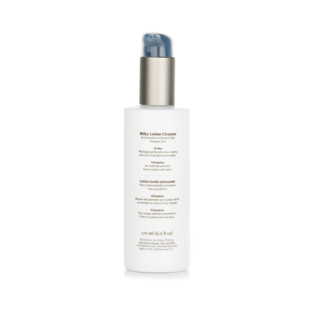 Gentle Epionce Milky Lotion Cleanser for dry/sensitive skin, 170ml, effectively removes impurities without irritation.