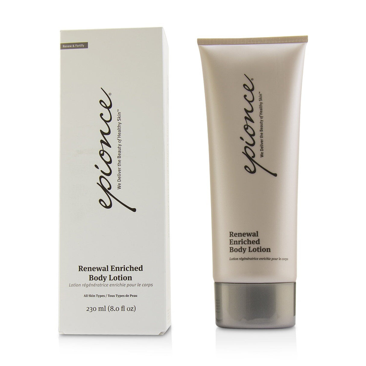 Epionce Renewal Enriched Body Lotion for all skin types, 230ml, provides anti-aging hydration and restores healthy, radiant skin.