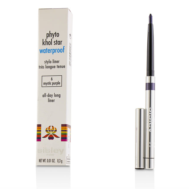 Sisley Phyto Khol Star Waterproof eyeliner in Mystic Purple, retractable, creamy formula with intense color and long-lasting wear.