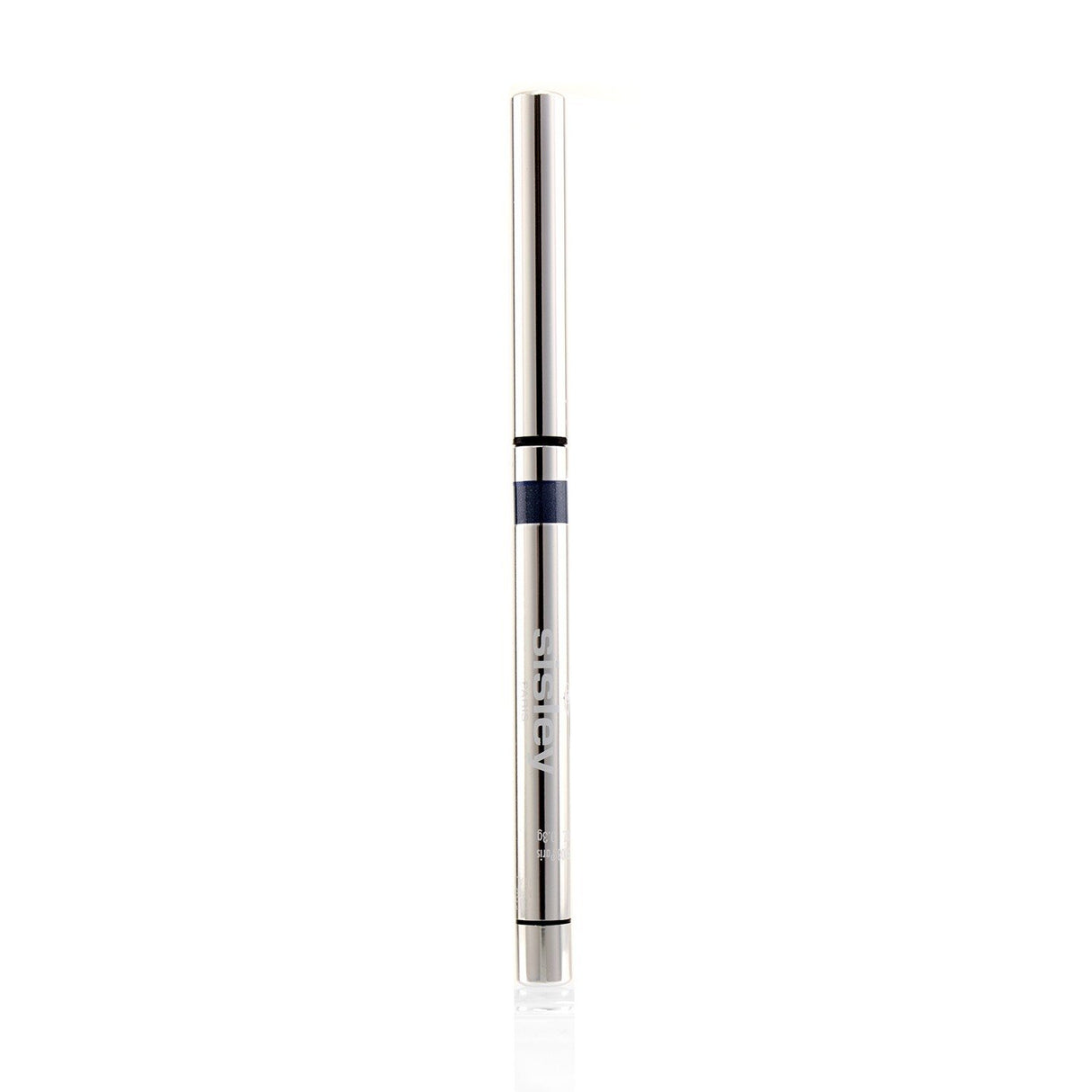 Waterproof retractable eyeliner in #7 Mystic Blue, featuring a creamy tip for precise application and enriched with skincare ingredients.