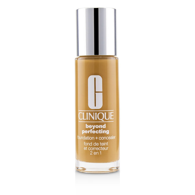 Clinique Beyond Perfecting Foundation & Concealer in #23 Ginger, a dual-purpose makeup for flawless, breathable coverage.