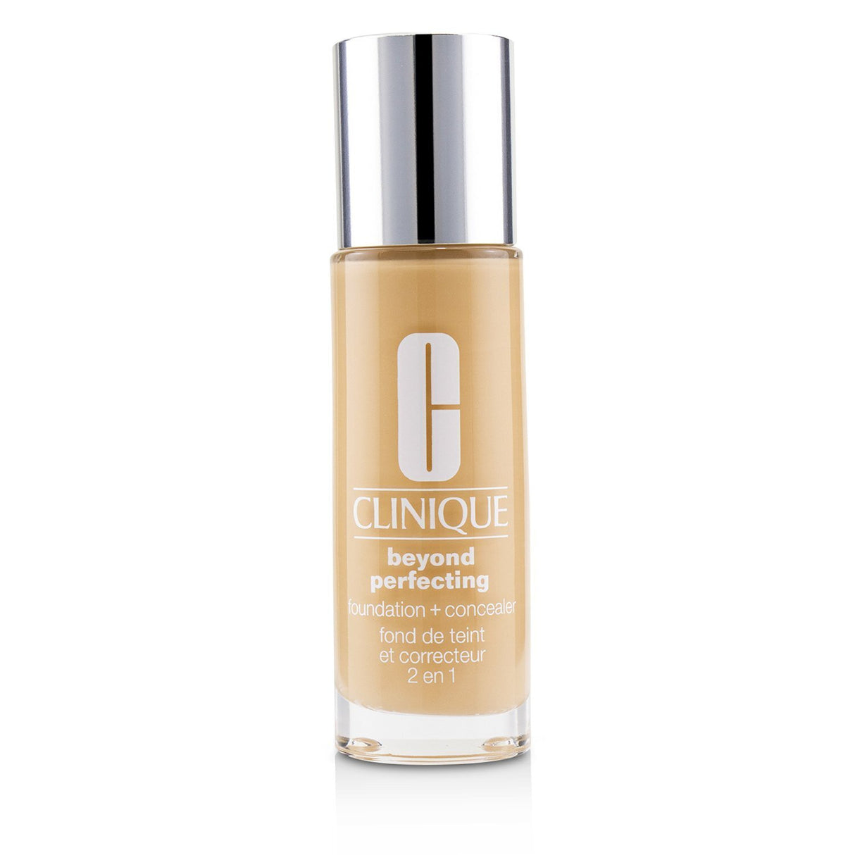 Clinique Beyond Perfecting Foundation & Concealer #6.5 Buttermilk in 30ml bottle, offering dual coverage for flawless skin.