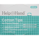 Help @ Hand Cotton Tips No Plastic Stem 200ea