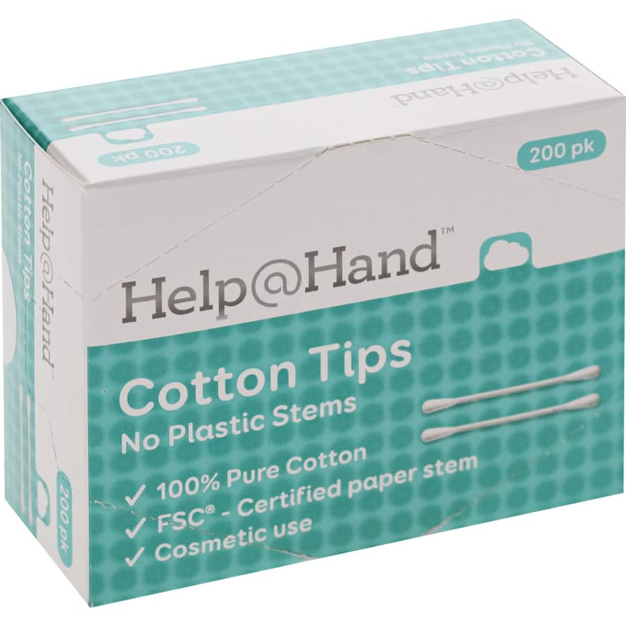 Help @ Hand Cotton Tips No Plastic Stem 200ea