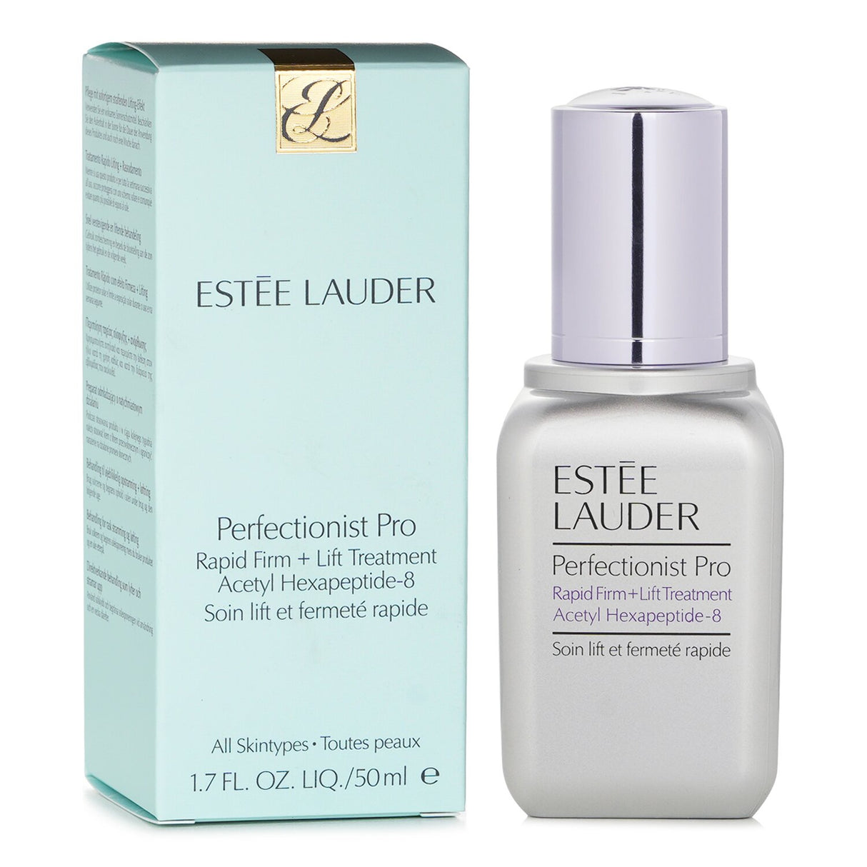 Estee Lauder Perfectionist Pro treatment with Acetyl Hexapeptide-8 for firm, lifted skin; hydrates and reduces wrinkles.