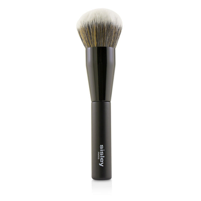 Luxurious powder brush with soft synthetic bristles for seamless blending and flawless makeup application.