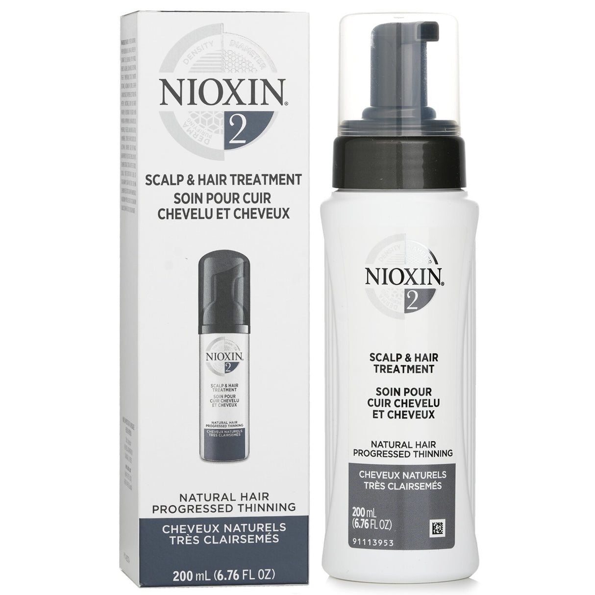 Nioxin Diameter System 2 treatment for natural thinning hair, enhancing scalp health and promoting fuller, healthier-looking hair.