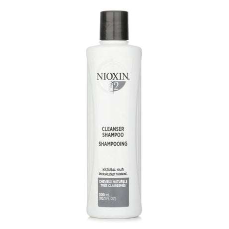 Nioxin Derma Purifying System 2 Shampoo for progressed thinning hair, 300ml, removes follicle-clogging residues for healthy shine.