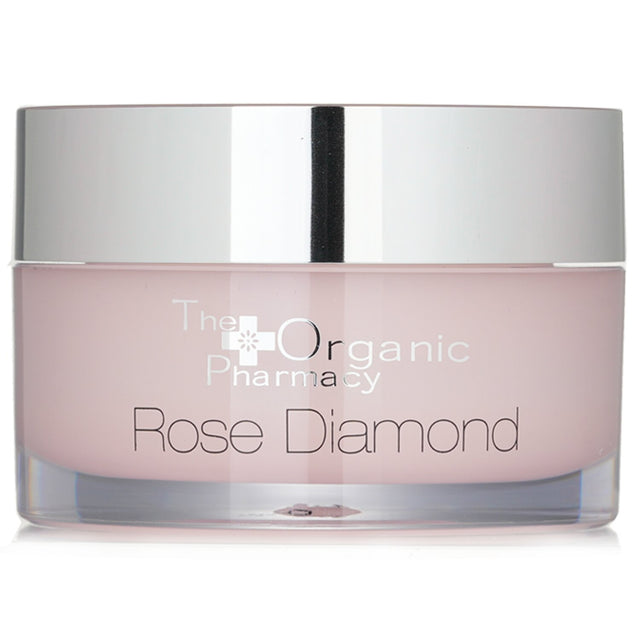 Luxurious 50ml Rose Diamond Face Cream with Omega Ceramide technology, diamond powder, and organic ingredients for radiant skin.