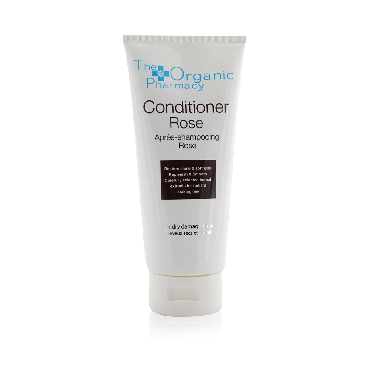 Organic Rose Conditioner in a 200ml bottle, designed to hydrate and repair dry, damaged hair with Shea Butter and Jojoba.