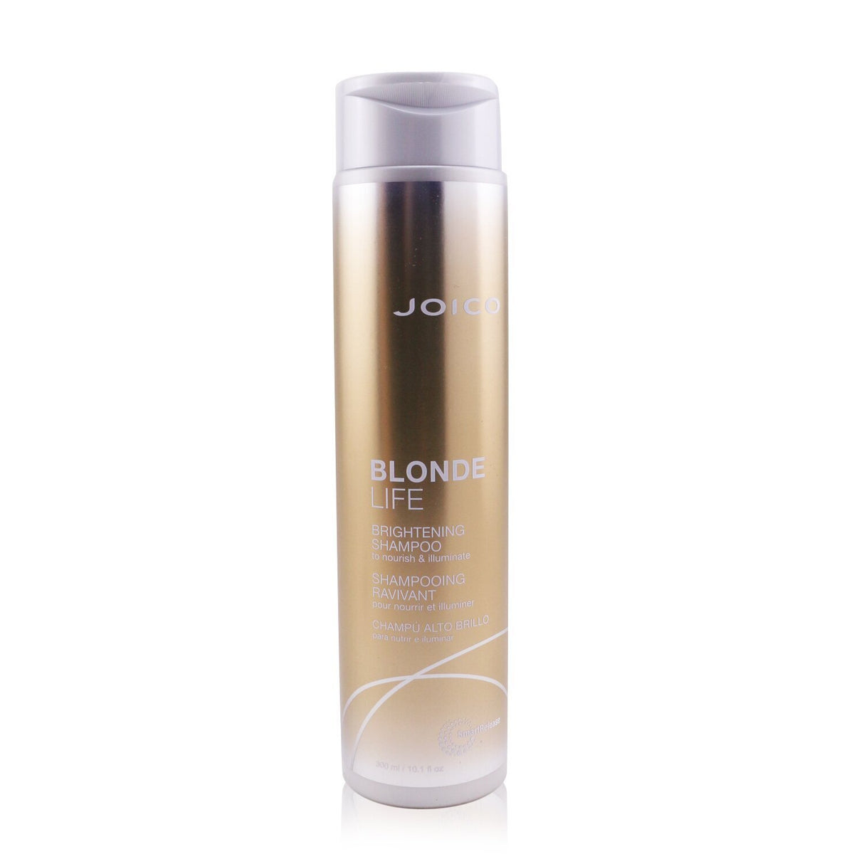 Joico Blonde Life Brightening Shampoo in 300ml, nourishes and illuminates blonde hair while eliminating brassy tones and boosting shine.