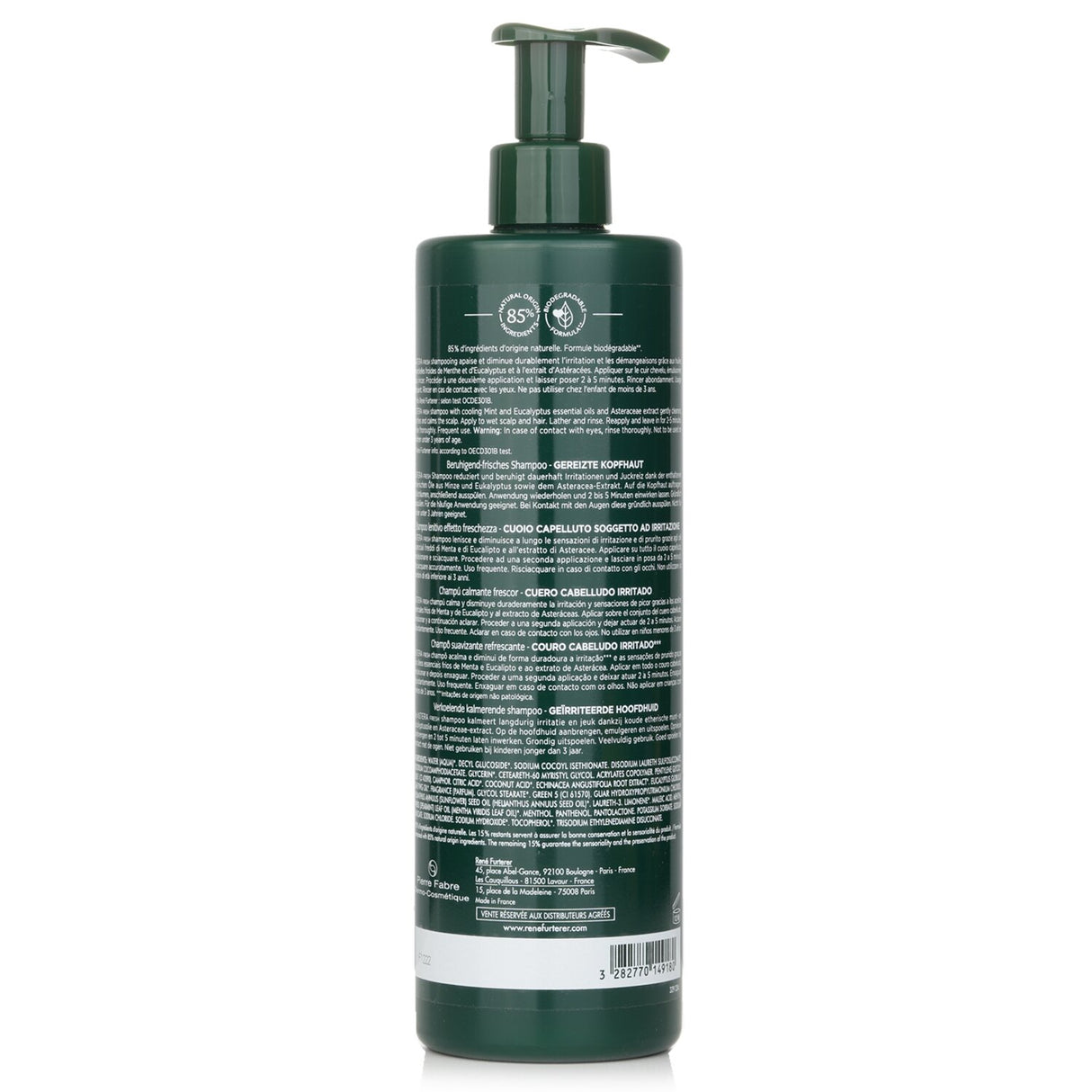 Rene Furterer Astera Fresh Shampoo: soothing formula for irritated scalps with mint and eucalyptus for a refreshing cleanse.