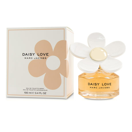 Marc Jacobs Daisy Love Eau De Toilette Spray in 100ml, featuring floral fruity notes, perfect for spring and summer wear.