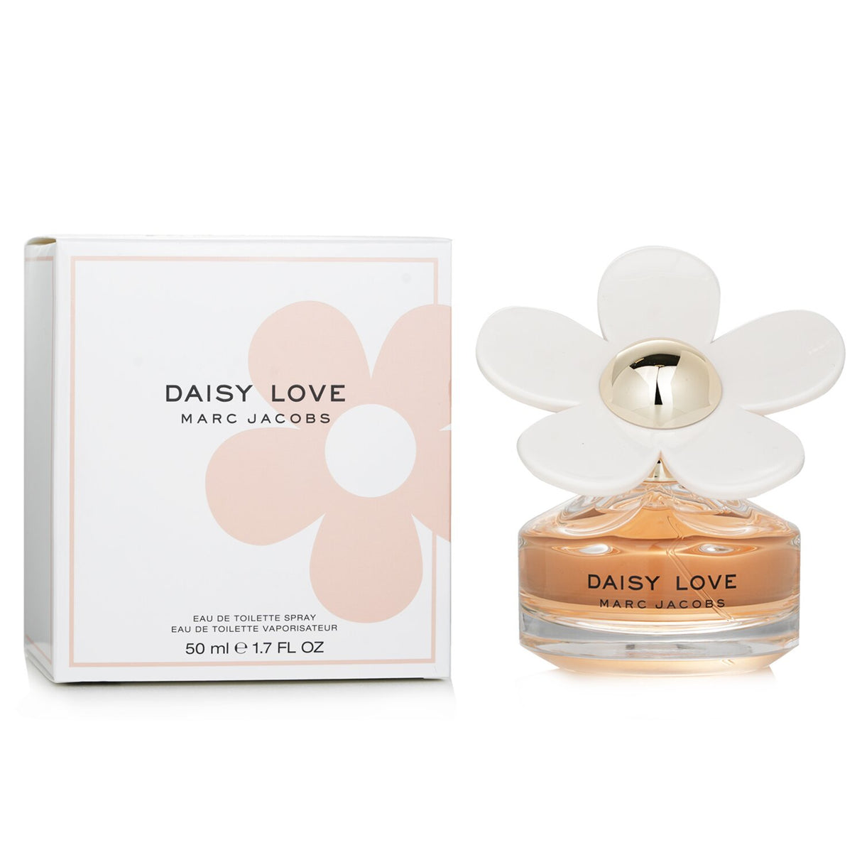 Marc Jacobs Daisy Love Eau De Toilette Spray, a 50ml floral fruity woody fragrance for women, featuring cloudberry and driftwood notes.