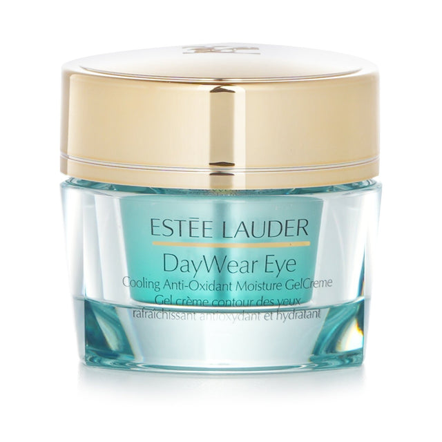 Estee Lauder DayWear Eye Cooling Gel: Revitalizing cucumber-infused cream for dark circles and fine lines, suitable for all skin types.