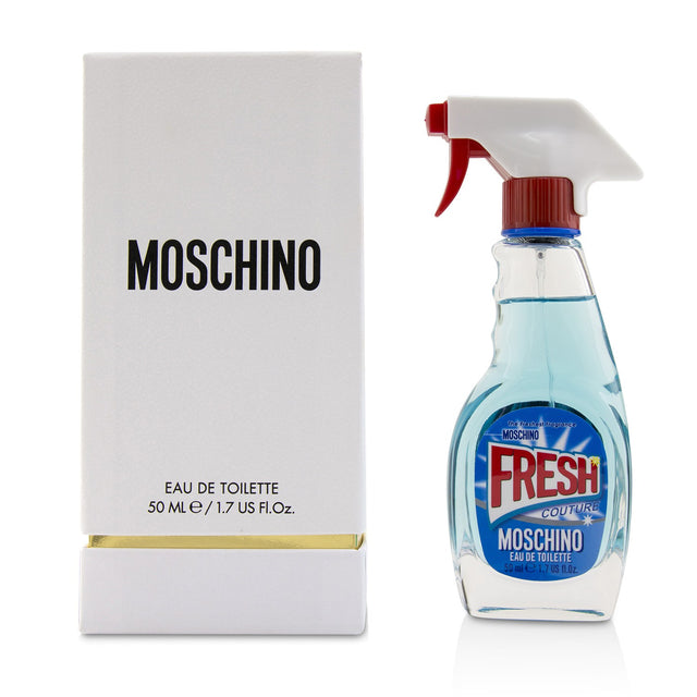 Moschino Fresh Couture Eau De Toilette Spray, 50ml, vibrant floral fruity scent with mandarin, raspberry, and woody base notes.