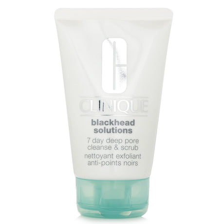Clinique's Blackhead Solutions 7 Days deep pore cleanser and scrub in a 125ml tube, perfect for clearer, radiant skin.
