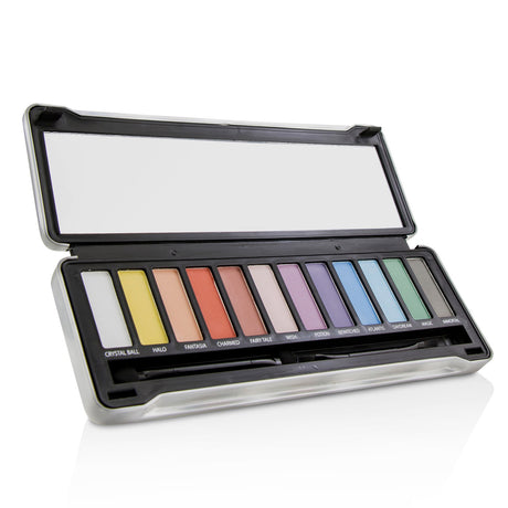 BYS Fantasy Eyeshadow Palette with 12 vibrant shades and 2 applicators ideal for versatile eye makeup looks.