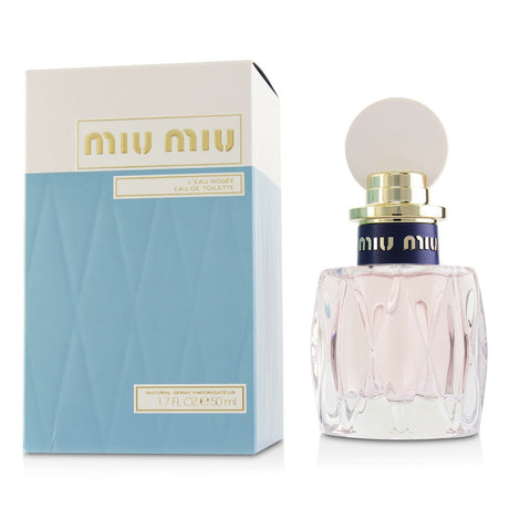 Miu Miu L'Eau Rosee Eau De Toilette Spray 50ml, a floral scent with blackcurrant, rose, and musk notes for modern women.