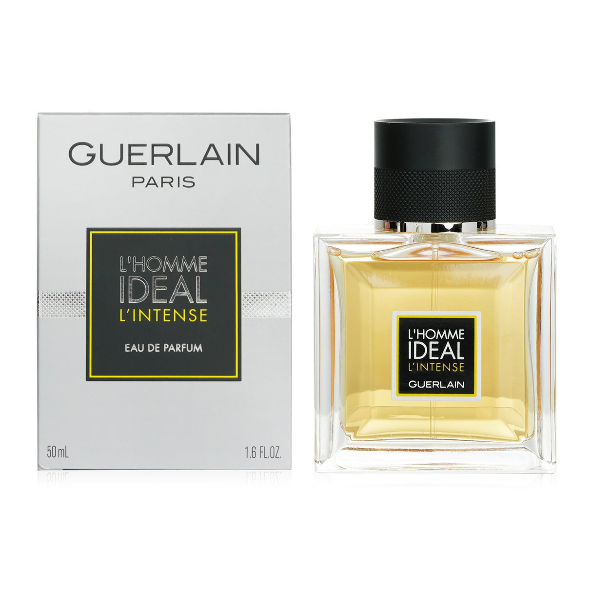 Guerlain L'Homme Ideal L'Intense Eau De Parfum Spray 50ml, featuring notes of chili, leather, and vanilla for modern sophistication.