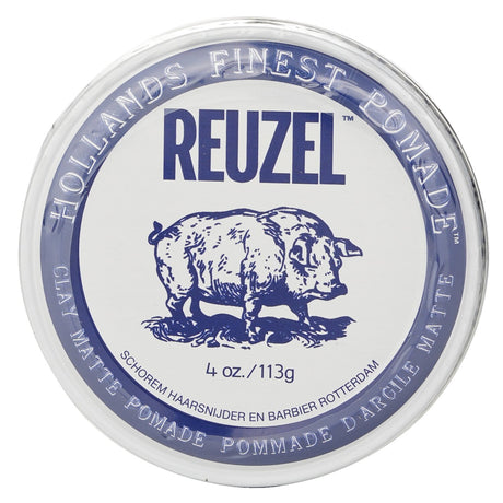 Reuzel Clay Matte Pomade (113g) offers strong, matte hold for active men's hairstyles, ideal for shorter hair with no sticky residue.