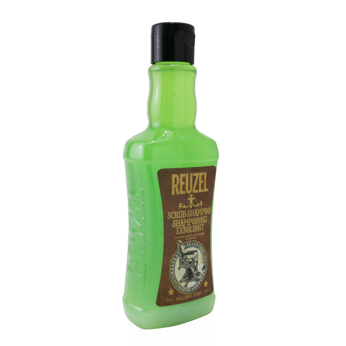 Reuzel Scrub Shampoo 350ml: Invigorating exfoliating shampoo for men, removes buildup and impurities while moisturizing and strengthening hair.