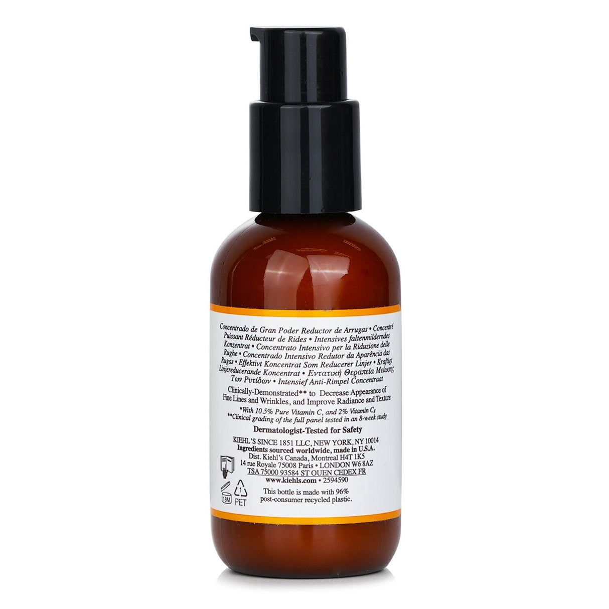 Kiehl's Powerful-Strength Line-Reducing Concentrate with 12.5% Vitamin C and Hyaluronic Acid for youthful, radiant skin.