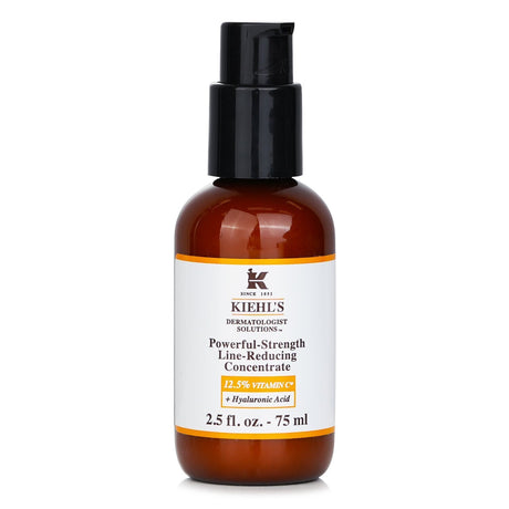 Kiehl's Powerful-Strength Line-Reducing Concentrate with 12.5% Vitamin C enhances radiance, hydrates, and smooths skin.