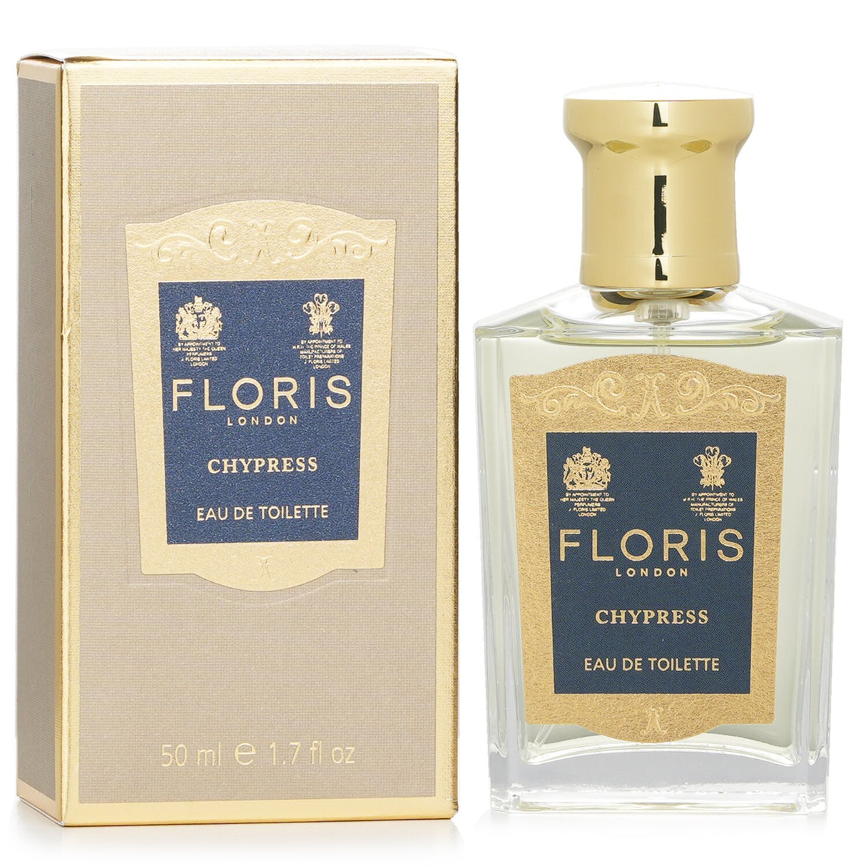 Floris Chypress Eau De Toilette Spray in a 50ml bottle, a fresh unisex fragrance blending citrus, floral, and warm notes.