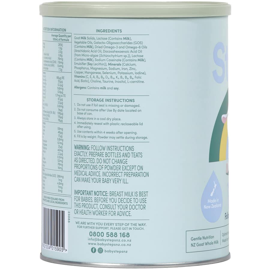 Baby Steps Goat Milk Stage 2 Follow-on Formula From 6-12 Months 900g