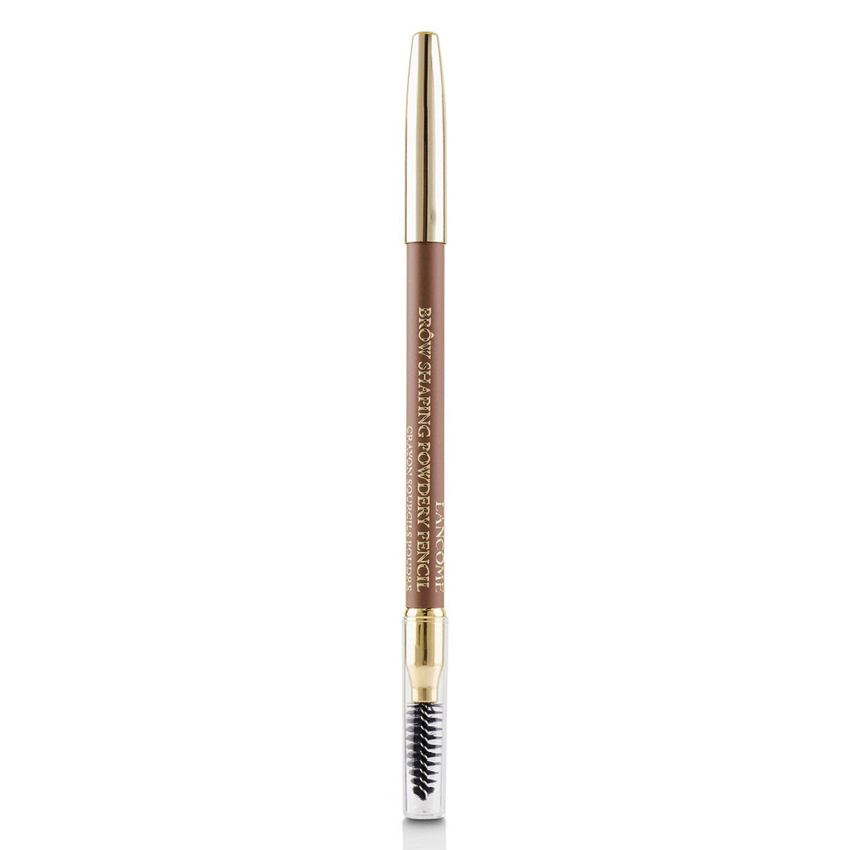 Lancôme Brow Shaping Powdery Pencil in #02 Dark Blonde, double-ended with pencil and brush, for defined, natural brows.