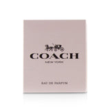 Elegant Coach Eau De Parfum for women, featuring floral notes of raspberry, rose, musk, and sandalwood in a 50ml spray.