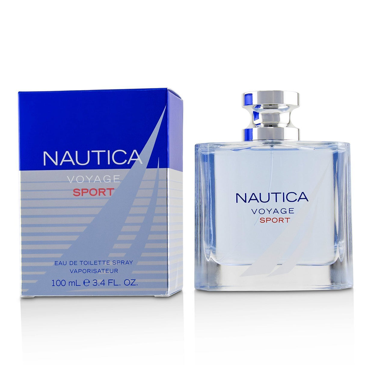 Nautica Voyage Sport Eau De Toilette Spray 100ml, a refreshing woody aromatic fragrance for adventurous men.