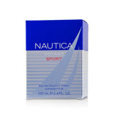 Nautica Voyage Sport Eau De Toilette in a 100ml bottle, featuring a fresh woody aroma and invigorating sea-inspired notes.