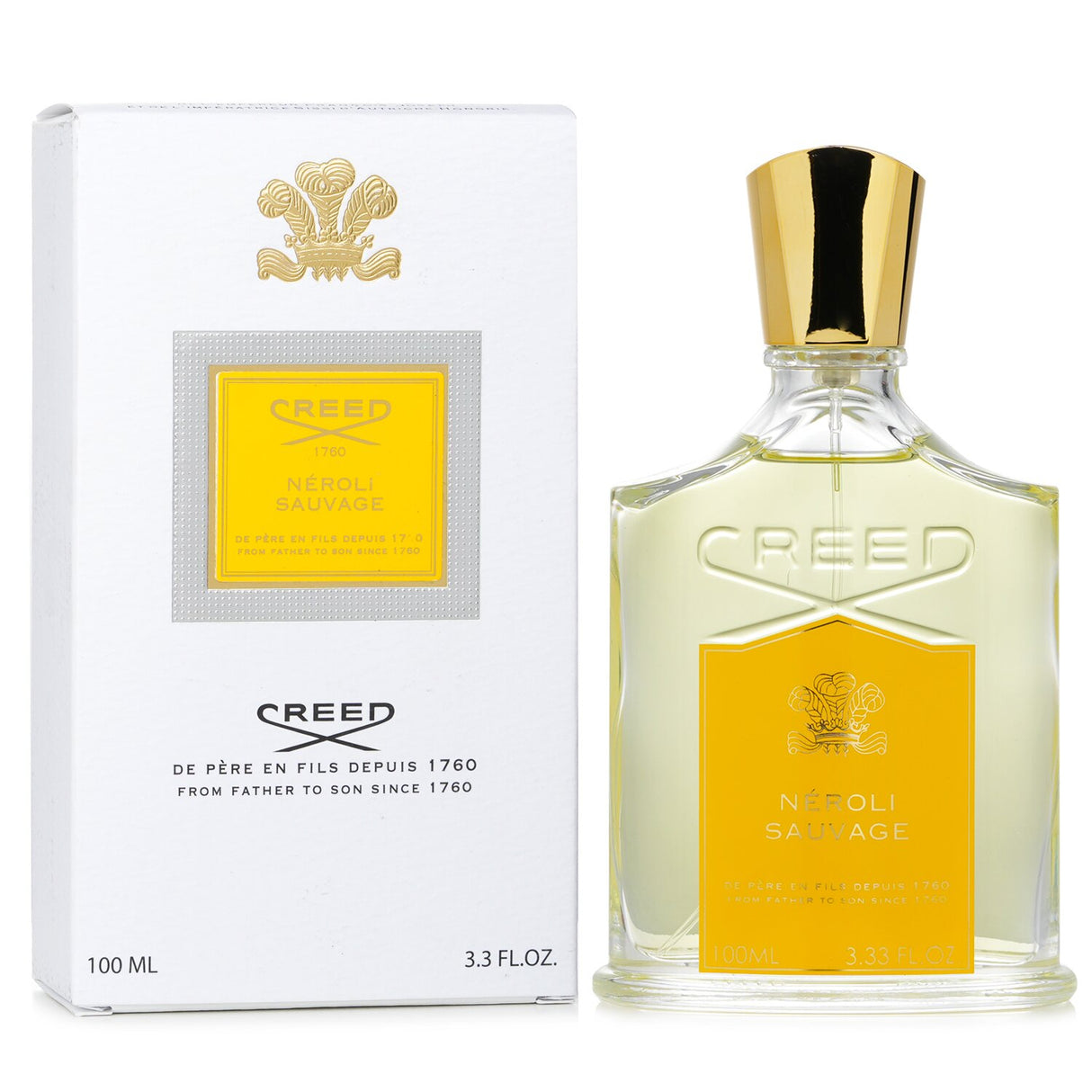 Creed Neroli Sauvage Fragrance Spray 100ml, a fresh unisex scent with notes of orange blossom, grapefruit, and Sicilian lemon.