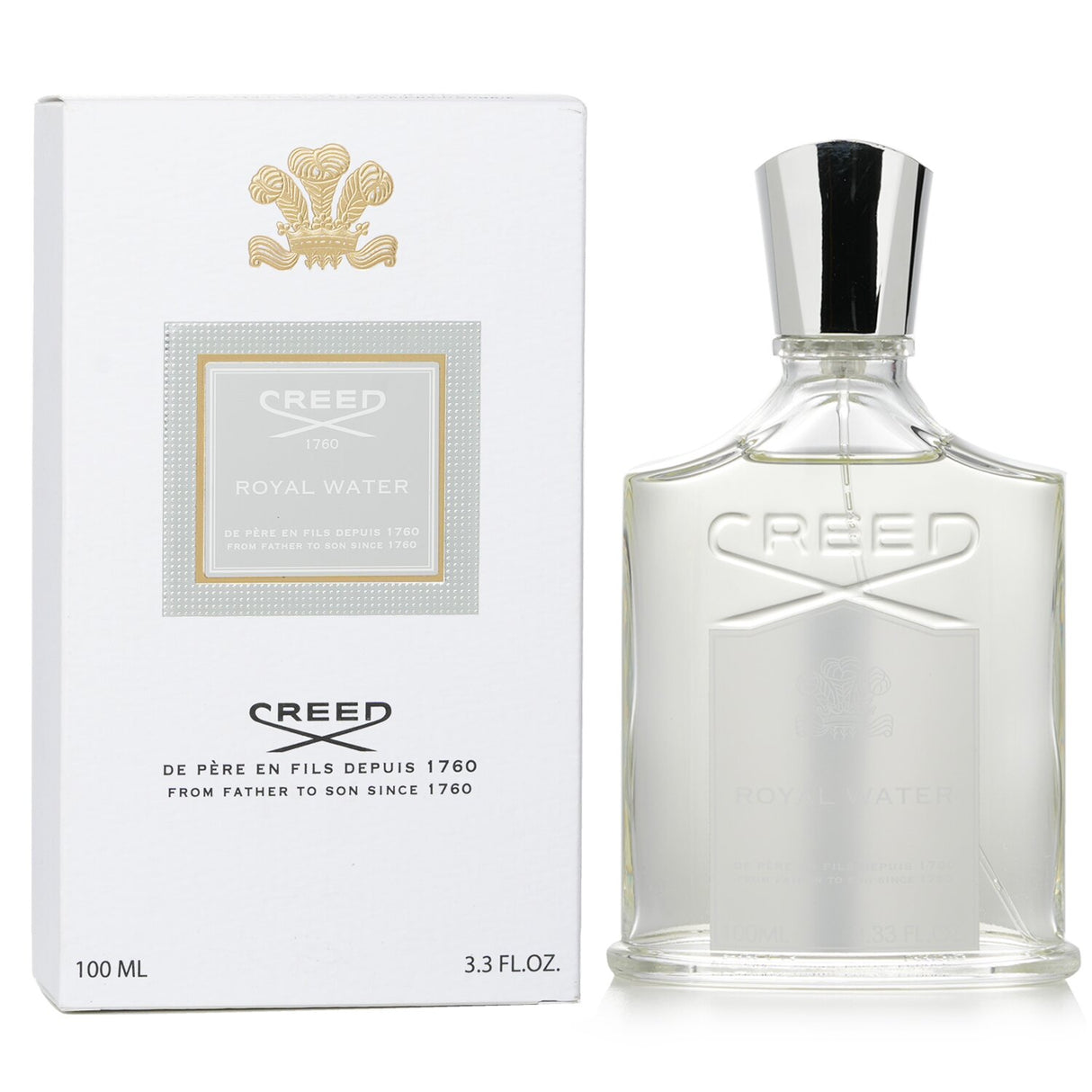 Luxury Creed Royal Water fragrance spray with fresh fruit notes and spices, ideal for sophisticated daytime wear.