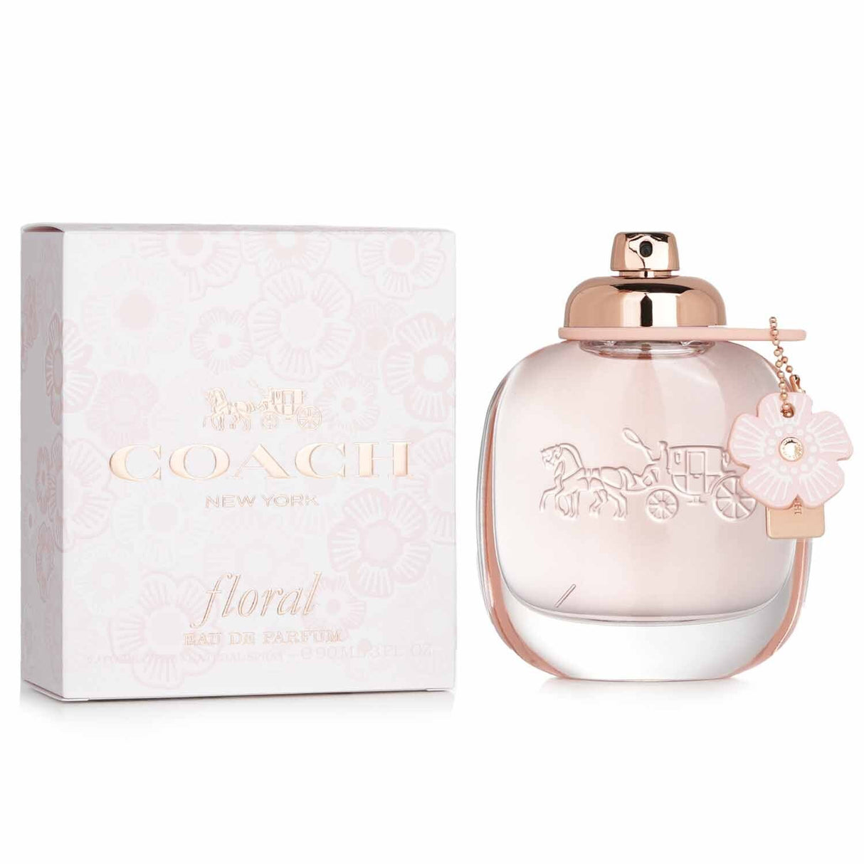 Coach Floral Eau De Parfum Spray in a 90ml bottle, featuring fruity and floral notes for a vibrant and elegant fragrance experience.