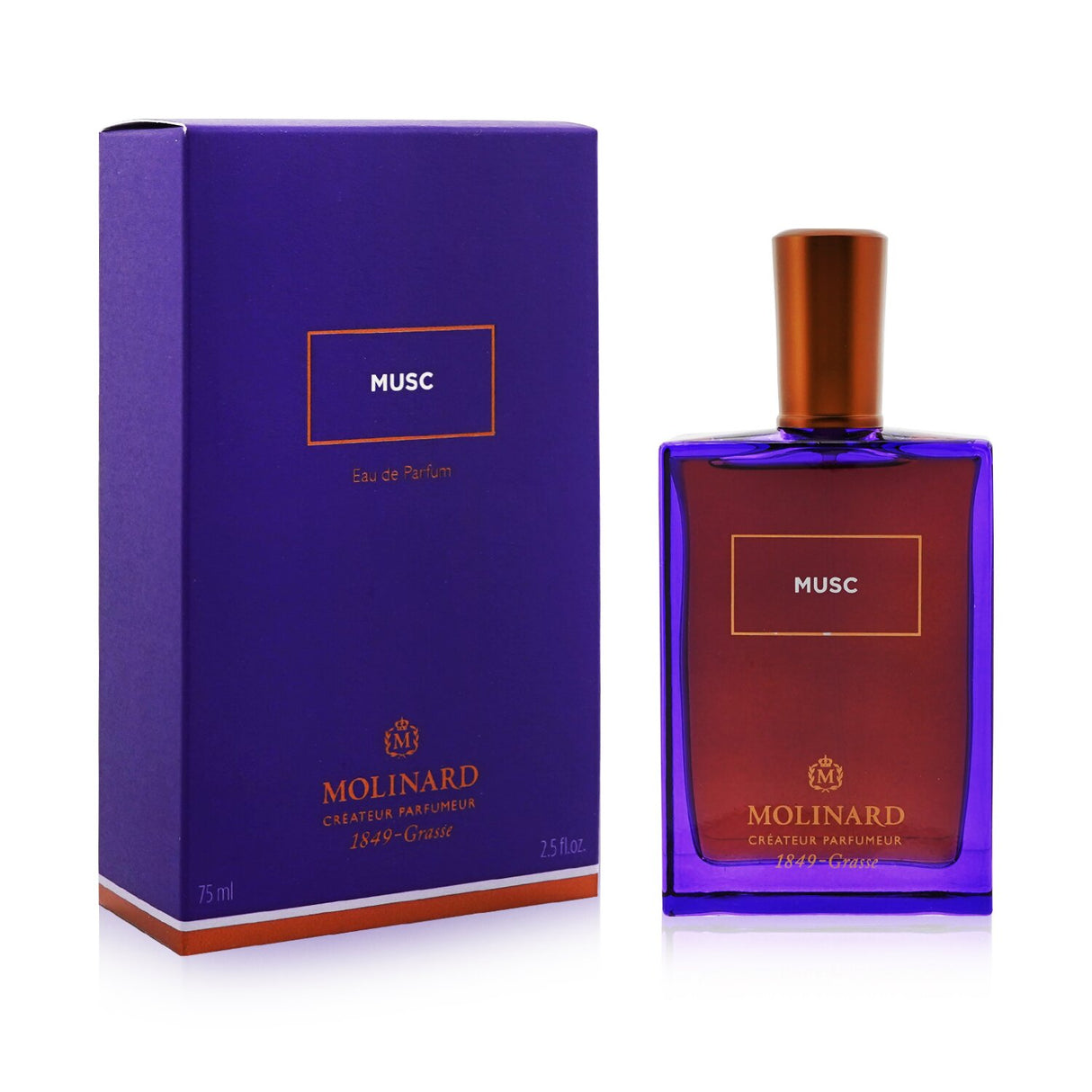 Molinard Musc Eau De Parfum Spray in a beautifully designed 75ml bottle, offering a captivating floral-woody scent for all.