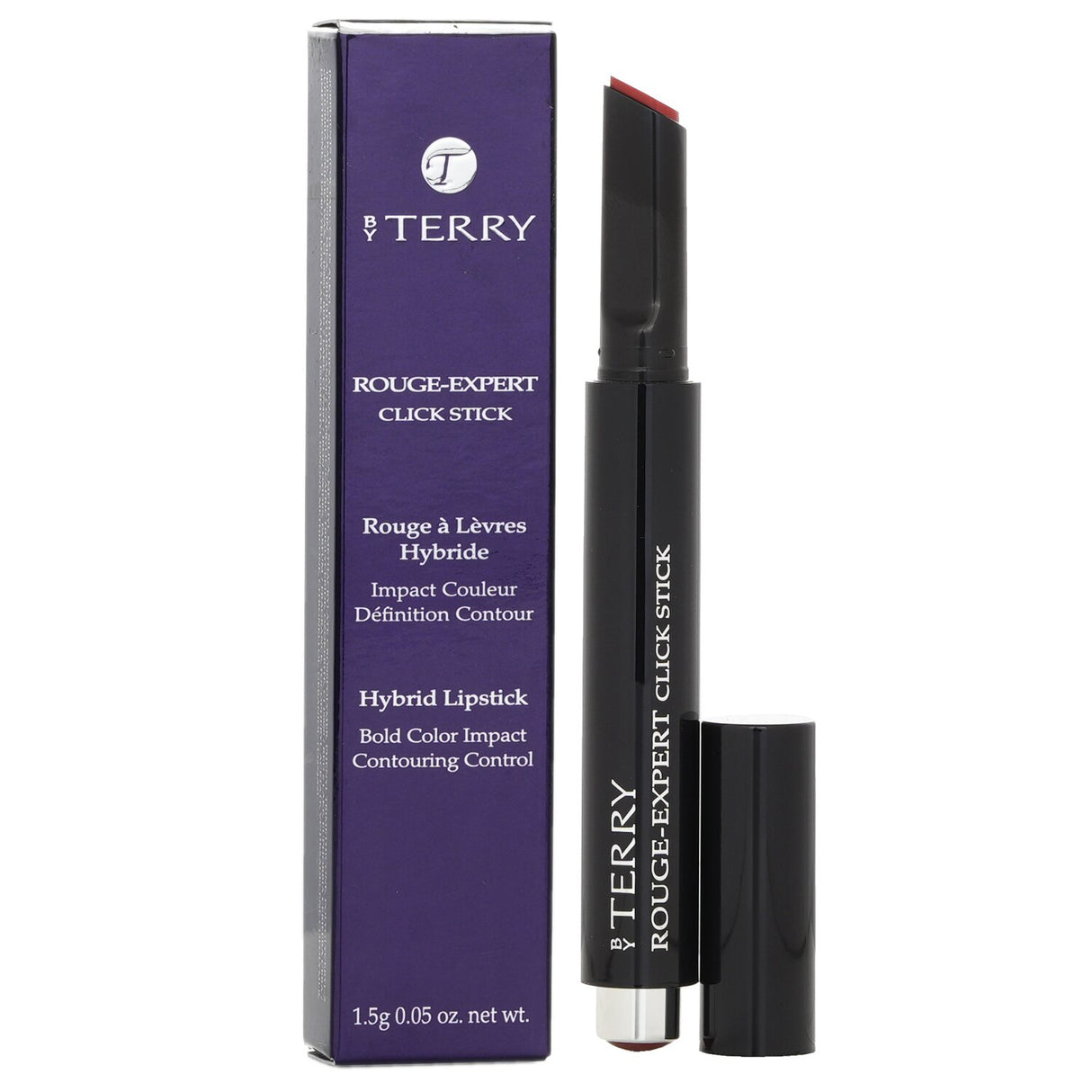 By Terry Rouge Expert Click Stick Hybrid Lipstick #18 Be Mine, showcasing a rich, pigmented color with a creamy, hydrating finish.
