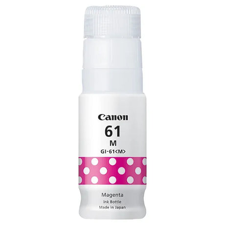 Magenta ink bottle for Canon PIXMA MegaTank, yielding up to 7,700 pages with quick-drying, smudge-resistant formula.