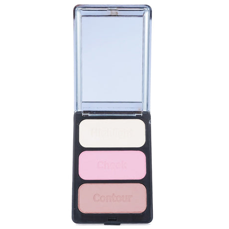 Cargo Contour Palette in #Malibu features 3 blending shades for highlighting, contouring, and adding a rosy flush.