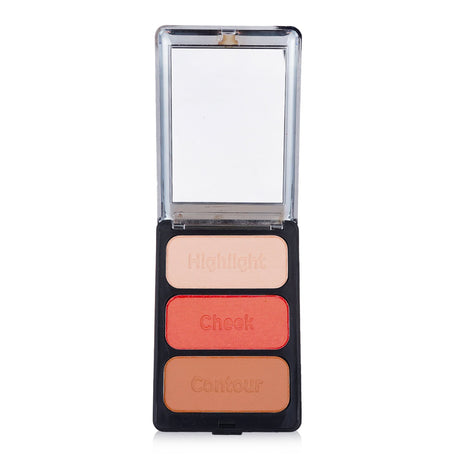 Cargo Contour Palette #Monaco features three shades for contouring, highlighting, and adding blush, suitable for all skin tones.