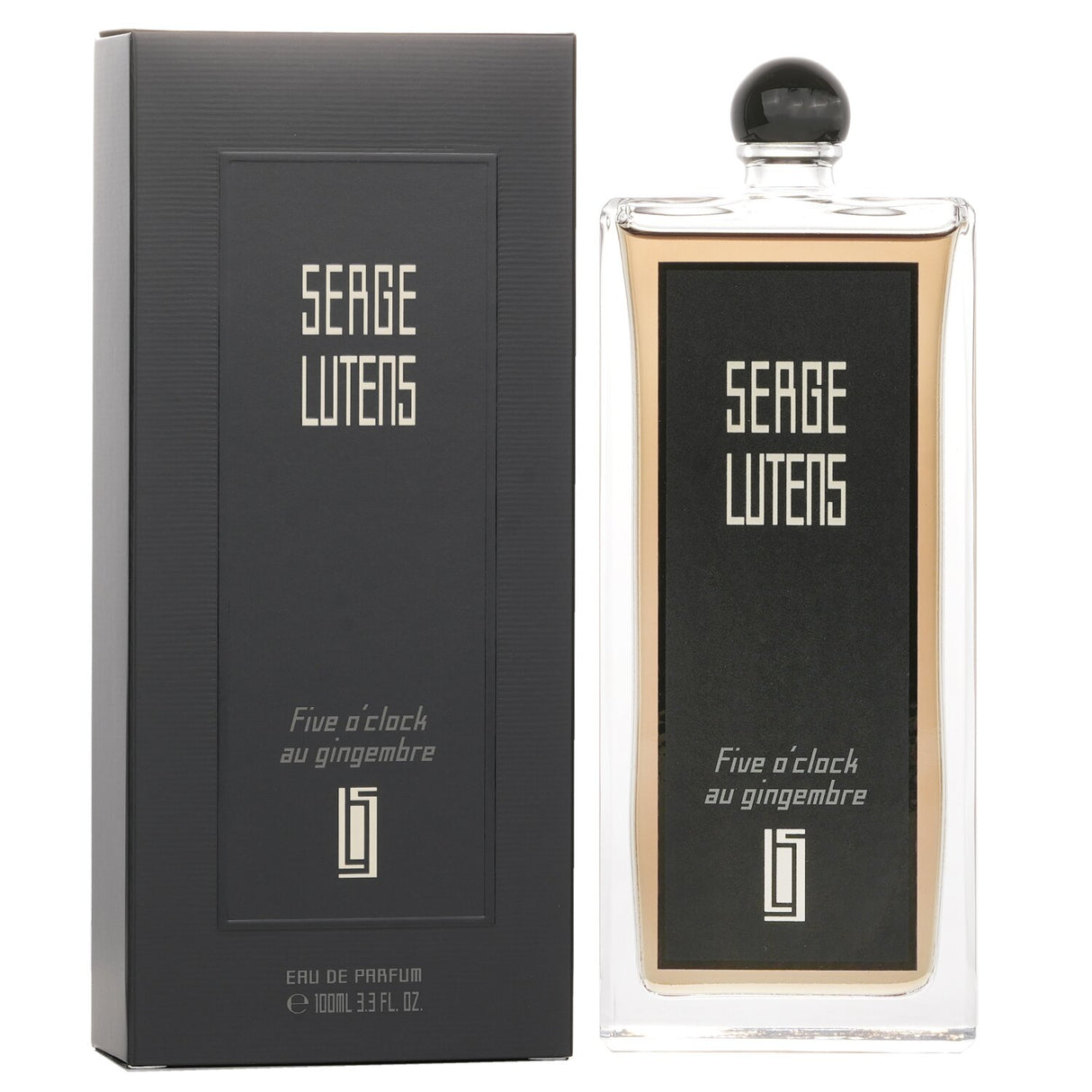 Serge Lutens Five O'Clock Au Gingembre 100ml spray, a unisex oriental-spicy fragrance with notes of tea, ginger, and cacao.