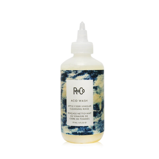 R+Co Acid Wash Apple Cider Vinegar Cleansing Rinse in a 177ml bottle, revitalizing hair and scalp with natural ingredients.