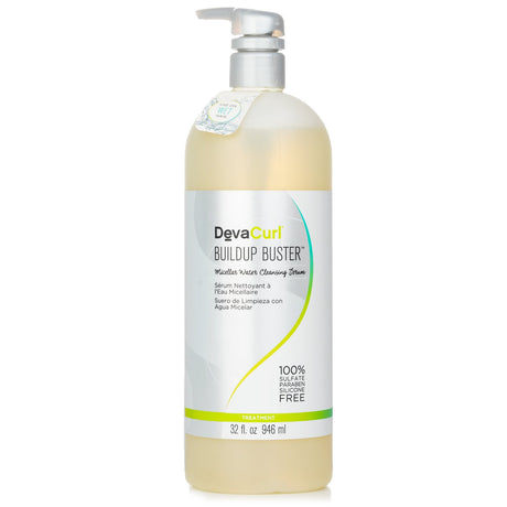 DevaCurl Buildup Buster is a micellar water cleansing serum for all curl types, removing buildup while hydrating and enhancing shine.