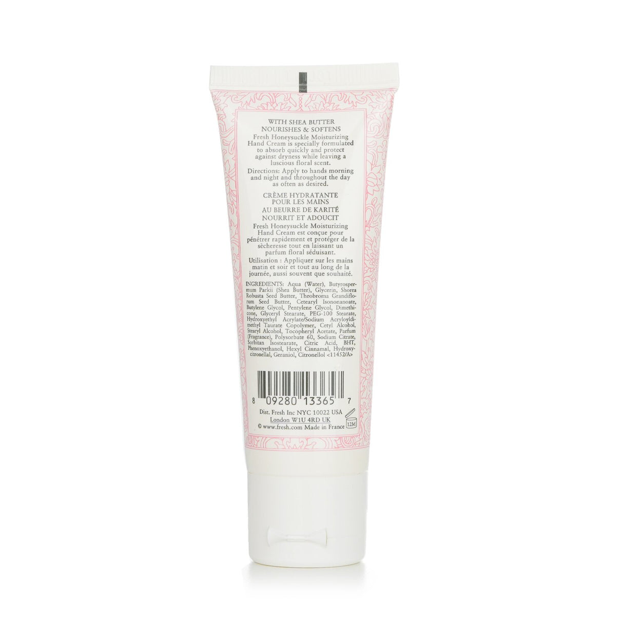 Fresh Honeysuckle Moisturizing Hand Cream in 30ml, enriched with natural ingredients for hydrating and softening hands.