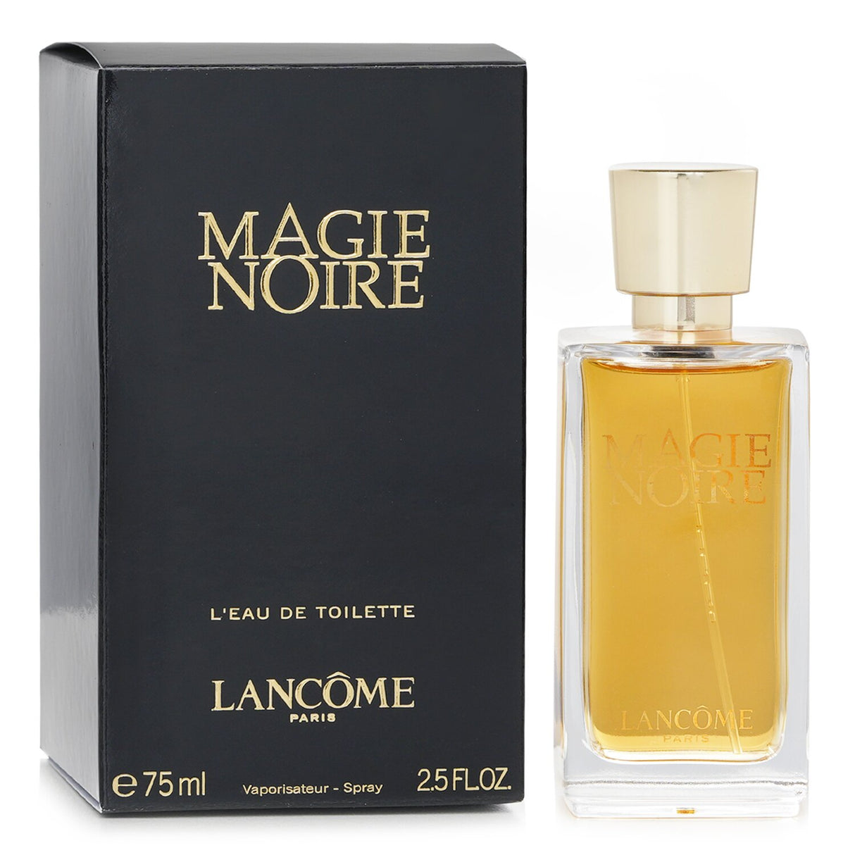 Enchanting 75ml Lancome Magie Noire Eau de Toilette, a floral and earthy fragrance for modern women.