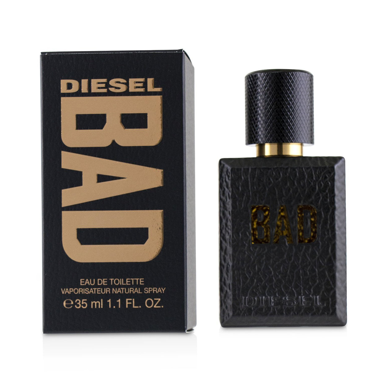 Diesel Bad Eau De Toilette Spray 35ml - a modern, citrus woody fragrance for men with complex notes of bergamot, tobacco, and sage.