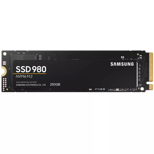 Samsung 980 M.2 2280 PCIe 3.0 SSD 250GB, featuring up to 3500MB/s read speeds for fast gaming and content creation.